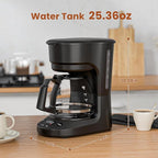 WAA 5 Cup Programmable Drip Coffee Maker, Portable Coffee Machine with Glass Pot, Includes Hot Plate and Reusable Filter, Auto Shut-Off and Delay Brew, 25oz Water Tank, Black