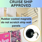 Magnetic Clothesline for Cruise Ship Cabin Approved - Strong Rubber Coated Non-Scratch Magnets, Travel Clothesline for Cruise Ship Essentials 2026 Updated Stronger Magnets