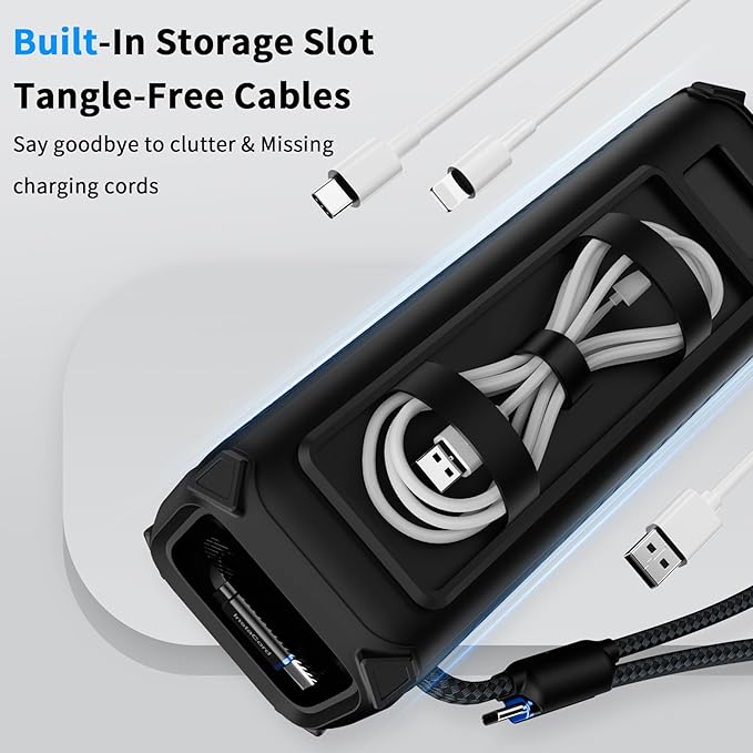 YWXTW Silicone Case for Anker Laptop Power Bank (25,000mAh/165W) - Shockproof Drop-Resistant, Built-in Cable Storage | Non-Slip Grip, Hidden Dust Plug Protective Cover for Anker Power Bank 165w