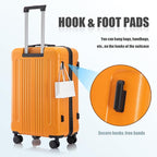 Luggage Sets 3 Piece with Double Spinner Wheels, Carry on Hardshell ABS Suitcases Set with TSA Lock, Lghtweight Checked Luggage for Different Travelling (Black+Orange, 20"/24"/28")
