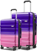 Tolino Luggage 2 Piece（20in/24inch Expandable Luggage Hardshell PC+ABS Leopard Suitcase with Spinner Wheels TSA Lock, Lightweight Rolling Suitcase for Women