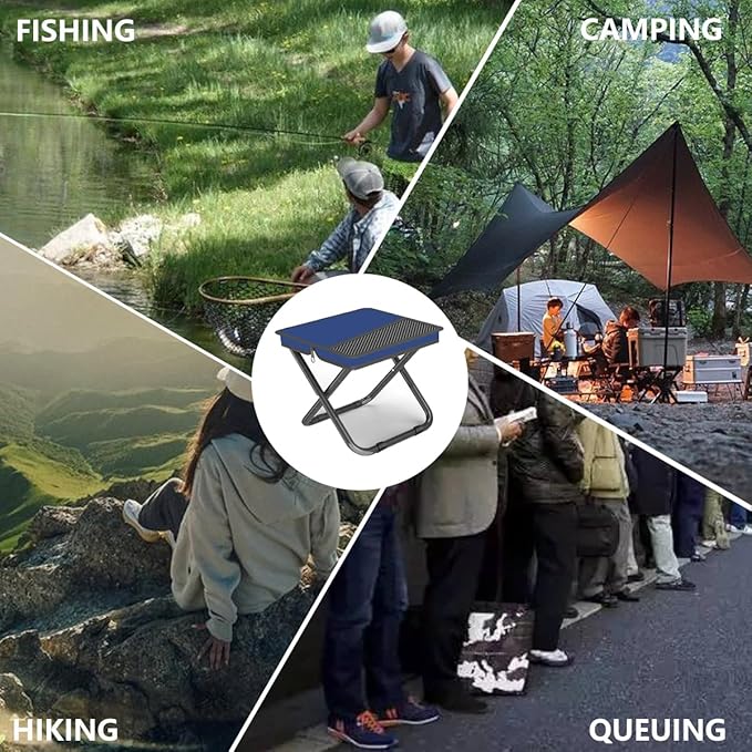 2-in-1 Collapsible Camping Stool & Sling Bag / 220LB Load Capacity Folding Portable Fishing Stool/Collapsible Stool for Camping, Hiking, Fishing, Gardening & Beach Outdoor Activities