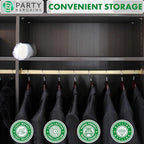 PARTY BARGAINS 60 x 24 Inch Disposable Clear Garment Bags, 100 Pack – Heavy-Duty Plastic Clothes Covers for Suits Dresses Coats, Closet & Travel