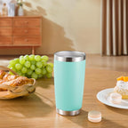 20 oz Tumbler Stainless Steel Tumblers with Lid Double Wall Vacuum Insulated Coffee Mug 20oz Powder Coated Cup for Hot and Cold Drinks, Turquoise, 1 pack
