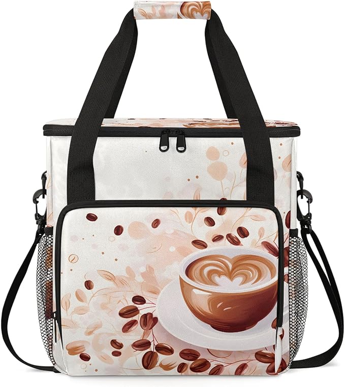 Coffee Maker Travel Bag Compatible with Keurig K-Mini, K-Mini Plus or Other Accessories, Portable Coffee Maker Case with Shoulder Strap for Travel(Bag Only)