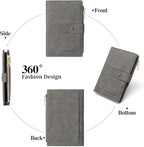 RFID Blocking Leather Passport Wallet Cover Case with Pen and Card Slots Travel Wallet for Women/Men Travel Must Haves Accessories