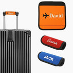 2 Pack Personalized Luggage Handle Wrap with Embroidered Name Custom Soft Grip Handle Cover for Suitcase, Travel Bag Machine Washable Luggage Identifier for Airplane, Cruise, Road Trip