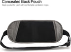 TRAVELSAFE Slim RFID Blocking Money Belt for Travel - Anti-Theft Hidden Passport Holder Waist Wallet with Secure Pouch for Cash, Credit Cards & Phone Safe (B-Grey)