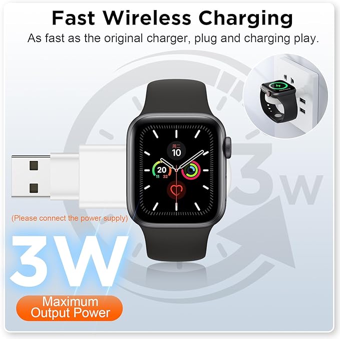 for Apple Watch Charger,Magnetic Portable iWatch Charger USB C&USB A Fast Wireless Charging Travel Watch Charger for iWatch Ultra2/Ultra/SE2/SE Series 10/9/8/7/6/5/4/3/2/1