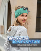 Perytong Sleep Headphones Wireless, Bluetooth Sports Headband Headphones with Ultra-Thin HD Stereo Speakers Perfect for Sleeping,Workout,Jogging,Yoga,Insomnia, Air Travel, Meditation (Green)