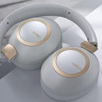 LORELEI B-C6 Wireless Over Ear Headphones, 50H Playtime Foldable Lightweight Bluetooth Headsets, Deep Bass, Built-in Microphone, Memory Foam Earmuff, for Travel, Home Office (Smoke Gray)