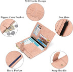 RFID Blocking Leather Passport Wallet Cover Case with Pen and Card Slots Travel Wallet for Women/Men Travel Must Haves Accessories
