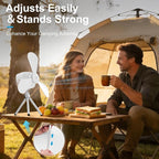 Portable Camping Fan with Lights,LED Hanging Ceiling Fan With Remote&Timer, 9.25" Wireless Rechargeable Tent Fan,4 Speeds&Brightness for Canopy, Beach, RV, Car, Camper,Outdoor,Indoor