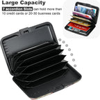 ELFISH Mini RFID Aluminum Wallet Credit Cards Holder Business Card Case Metal ID Case for Men Women（Happy Flower