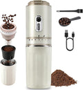 Portable Coffee Maker with Electric Grinder, Travel Coffee Maker, Portable Battery Pour Over Set, Rechargeable Cordless Coffee Mini Maker with Insulated Mug for Travel, Camping, Car