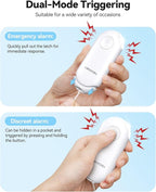 TECKNET Personal Safety Alarm, Rechargeable Personal Alarms for Women, 130dB Extra Loud Siren & Strobe Light Travel Safe Self Defense Alarm, Gift for Women, College Girls, Teenagers, Seniors(White)
