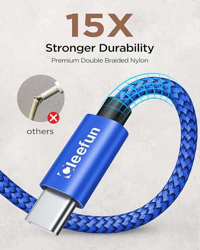 CLEEFUN Short USB C Cable 1ft, 5-Pack USB A to Type C Charger Cord Fast Charging for iPhone 17 16 15 Pro Max Air Plus, for Samsung Galaxy S25 S24 S23 S22 S21 S20 A17 A16 A15 A56 A55 A26 A35 A36 A71