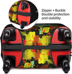 Travel Luggage Cover Suitcase Protector, Colorful Rainbow Paint Splatter Washable Elastic Stretchy Anti-scratch Travel Baggage Cover with Concealed Zipper for Wheeled Suitcase Fits 25-28 Inch Luggage
