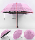 URAWESO Vintage Lace Parasol Gothic Lolita Umbrella UV Sun Protection Witch Cosplay Photoshoot Props Party Decoration