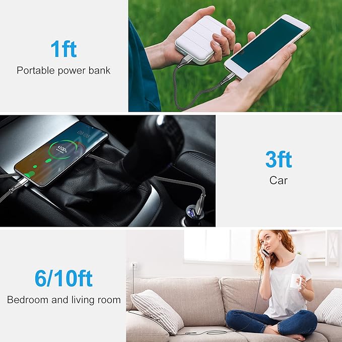 USB to USB C Cable,3Pack 6ft Premium Nylon Braided Fast Charging,3A Rapid Charger Cord,Type C to A Cable Compatible with Samsung Galaxy S22 S21 S20 S10 S9 S8 Plus,Note 20 10 9 8,LG V50 V40