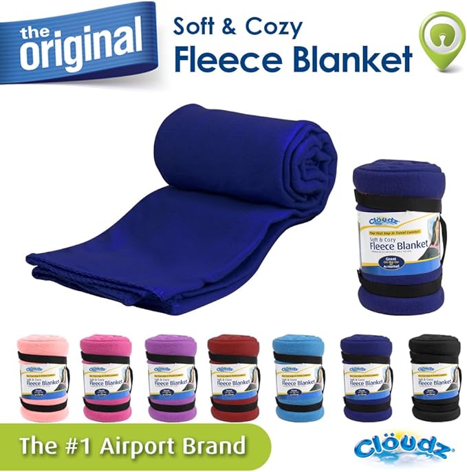 Cloudz Fleece Travel Blanket - Blue