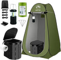 Portable Toilet Kit, Camping Toilet with Pop-Up Privacy Tent and Poo Gel Toilet Bags, Washable Portable Outdoor Showers Changing Rooms