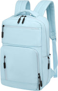 Waterproof Laptop Backpack for Men & Women, Flight Approved Anti-Theft Daypack with 15.6-inch Laptop Sleeve (Light Blue)