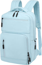 Waterproof Laptop Backpack for Men & Women, Flight Approved Anti-Theft Daypack with 15.6-inch Laptop Sleeve (Light Blue)