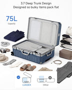 Checked Luggage with Spinner Wheels, 8010S Aluminum Frame Zipperless Polycarbonate Hard Shell Suitcase (ZX-Core, Charcoal Metallic, 24 Inch)