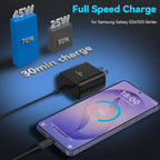 45W Super Fast Charger USB C Android Phone Type C Charger Fast Charging Block with 12FT Cord for Samsung Galaxy S26/S26 Ultra/S26+/S25 Ultra/S25/S24 Ultra/S24/S23 Ultra/S22/S21/S20/Note 10, Black