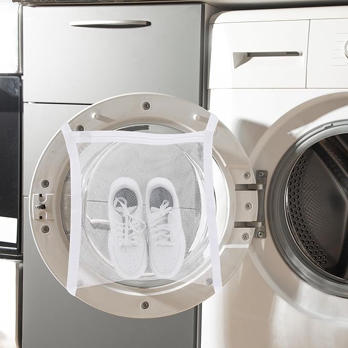 2 Pack Shoe Dryer Bag, Reusable Sneaker Dryer Bag for Shoes, 15.7x15.7 in Mesh Shoe Drying Bags with Zipper and Strap for Washing Machine