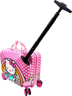 Fast Forward Hello Kitty 2-in-1 Kids 18" Suitcase & Ride-On Luggage - Lightweight Tow-Along Toddler Luggage with Wheels