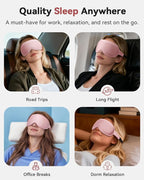 Weighted Blackout Sleep Mask for Women, 3D Contoured Zero Eye Pressure, Lash-Friendly Deep Eye Cups, Adjustable Slide Buckle Strap, Night Shift Nurse Essentials for Day Sleep & College Dorm Naps(Pink)