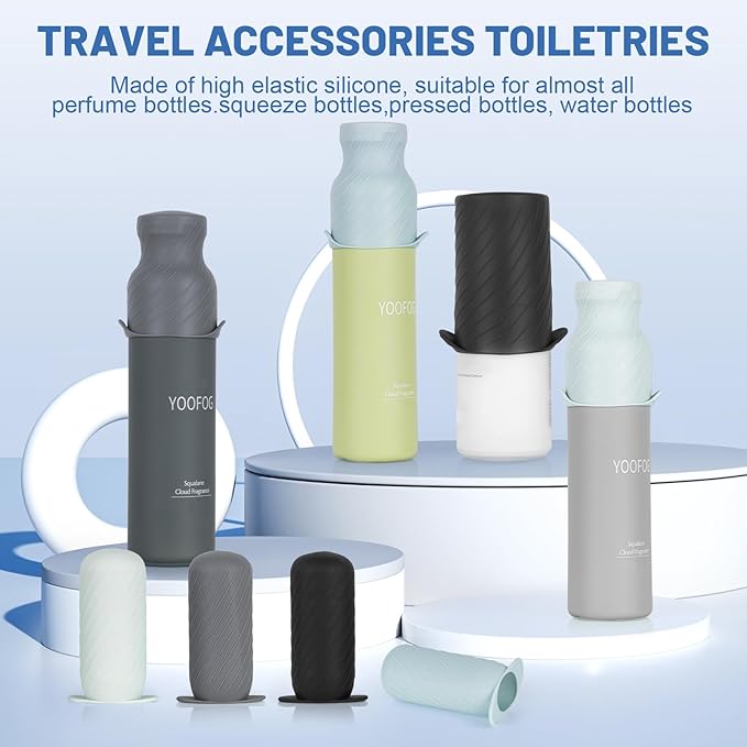 Mrsdry Bottle Covers for Travel, Elastic Sleeves for Leak Proofing, Silicone toiletry Containe sleeves, Leak Locks Travel Accessories for Shampoo Conditioner Wash Body Bottles (16pack)