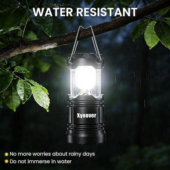 4-Pack Portable Camping Lanterns,LED Battery Powered Lights Tent Lamp Magnetic Base,Hanging Hook,Collapsible, Waterproof for Emergency, Hiking,Hurricane,Campsites,Lanterns for Power Outages