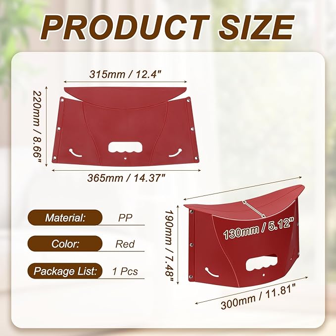 PATIKIL Travel Foot Rest, Portable Airplane Footrest with Handbag Function Lightweight Foldable Foot Stool to Relieve Back & Knee Pain for Long Flight Outdoor Camping, Red