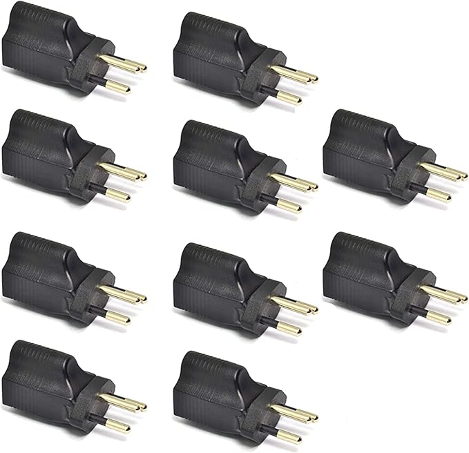 Ceptics Switzerland sev 1011 Travel Power Plug Adapter Accepts NEMA 5-15R - ETL Certified - Industrial Grade (IG-11A-10PK)