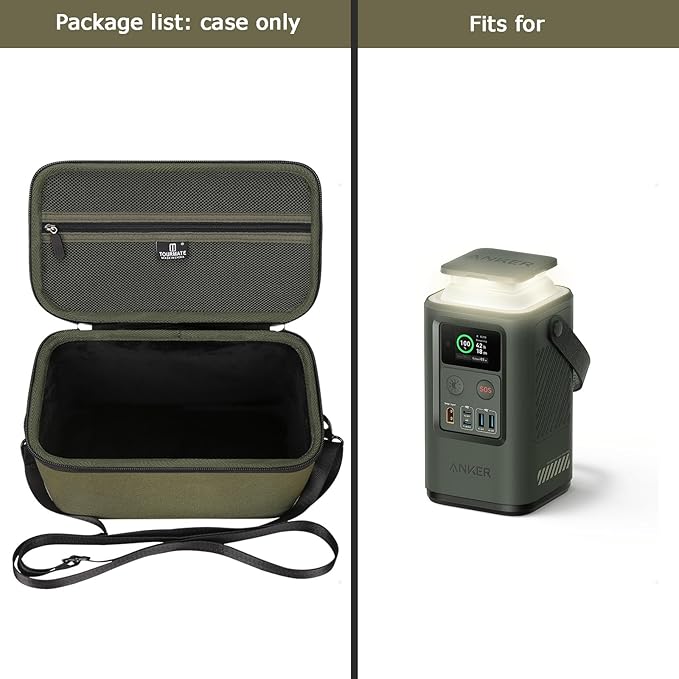 Tourmate Hard Storage Case for Anker PowerCore Reserve 192Wh Power Bank 60,000mAh LiFePO4 Portable Charger 60W Portable Power, Case Only (Army Green)