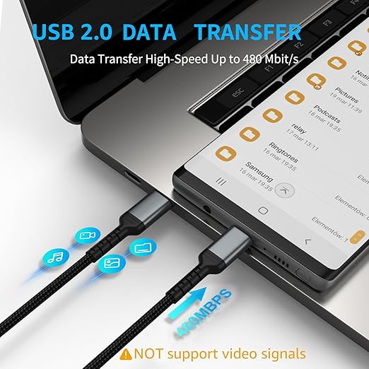 1ft USB-C to USB-C Cable Short Type C to Type C Fast Charging Cable Compatible with Apple iPhone 16/15 Pro/Max Samsung Galaxy Google, Short USBC to USBC Cord 12 Inch