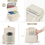 holuxer Insulated Lunch Bag & Lunch Box for Women - Double Deck Reusable Lunch Bag for men Tote Cooler Bag Leakproof Soft Expandable - Large Lunchbox for Work/Adult/Picnic/Outdoor (Cream，15L)