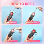 MtMinn Personal Safety Alarm for Women - 130dB Self Defense Keychains Siren Whistle, Replaceable Battery with SOS LED Strobe Light - Emergency Security Safe Protection Devices for Kids Elderly