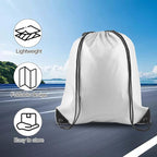 15 Pcs White Drawstring Bags Drawstring Backpack Bulk, PLULON String Backpack Cinch Sack Sport Gym Backpack Bags for Yoga Traveling Outdoor Sports