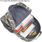 FlowFly Kids Backpack for Toddler Boys Girls, Simple Lightweight Bookbag for Daycare Kindergarten Elementary School Travel, Small Modern Bag (Large), Digital Camo