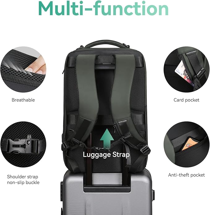 MARK RYDEN Business Backpack for Men, Waterproof High Tech Backpack with Sport Car Shape Design and USB Charging Port, Travel Laptop Backpack Fits 17.3 Inch Notebook