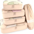 Shacke Packing Cubes for Travel 5 Set - Premium Luggage Organizer Bags - Versatile Travel Organizer for Women and Men - Optimized Packing Bags - Travel Essentials (Cream)