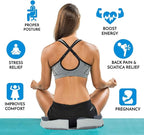Small Travel Seat Cushion for Airplane,Portable Foldable Seat Cushion,Sciatica Pain Relief with Built-in Handles-Memory Foam Chair Cushions to Enhance Posture & Back Pain,for Car, Office, Gaming (