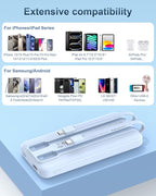 AsperX 2-Pack 10000mAh Portable Charger with Built-in Cables, USB C Travel Essential Battery Pack with 4 Outputs 2 Inputs,LED Display Power Bank with Cord Wires for iPhone Samsung Google Pixel iPad