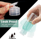 6 Pack 3.4oz Travel Bottles for Toiletries Leak Proof Travel Size Toiletries TSA Approved Squeeze Bottles with Flip Cap Wide Mouth Containers for Shampoo Conditioner Body Wash Lotion(Clear)
