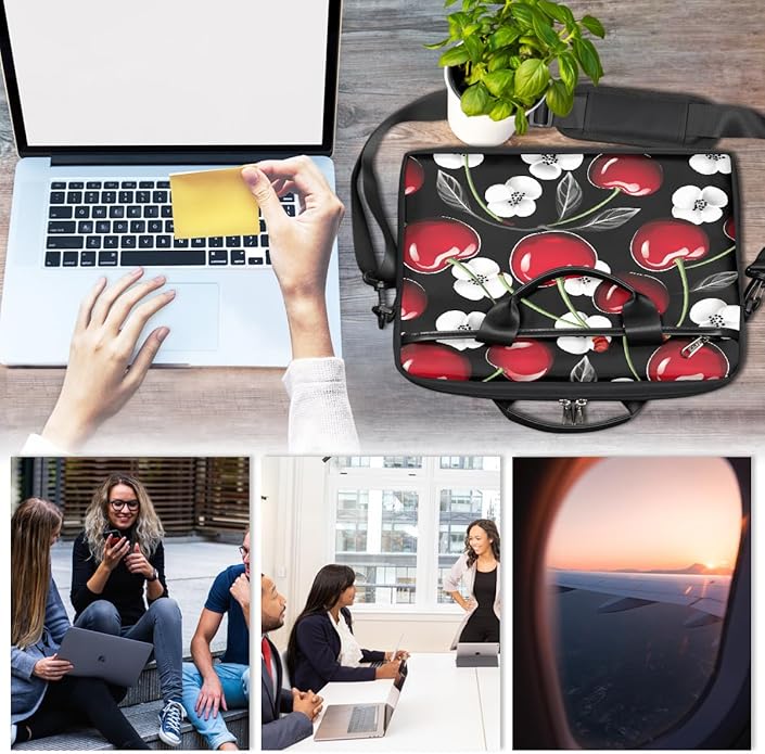 Laptop Shoulder Bag for Women Men, Waterproof Computer Case Messenger Bag Briefcase for Business Office Travel