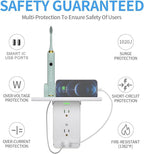Socket Wall Shelf-CFMASTER 10 Port Surge Protector Wall Outlet, 8 Electrical Outlet Extenders and 2 USB Ports 2.4A, with Removable Built-In Shelf, FCC Listed (2, White)